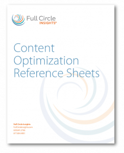 content optimization reference sheets