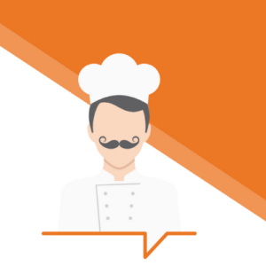 chef with orange background - cooking up spicy marketing