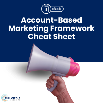Account-Based Marketing Framework Cheat Sheet - magaphone - ebook icon. -full circle insights logo