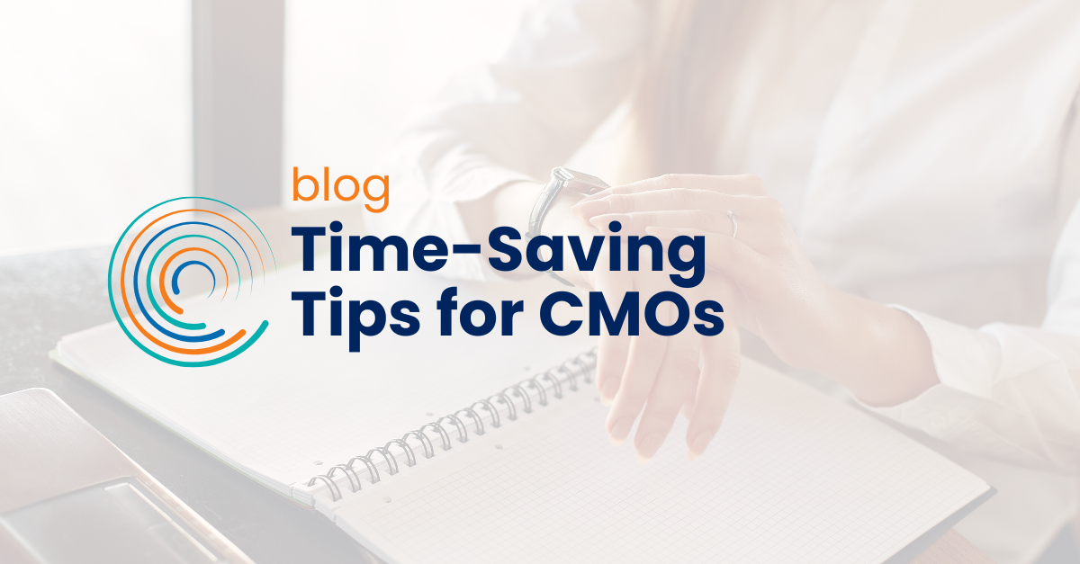 blog time saving tips for cmos - full circle logo - person checking watch while sitting at a computer